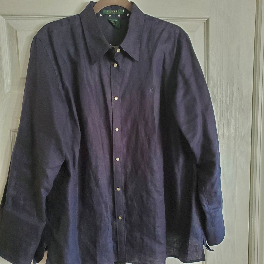 Laurwn by Ralph Lauren Rich dark navy with signature pearl buttons